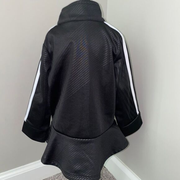 Adidas Girls Embossed Peplum 2pc Jogger Set Black - Picture 6 of 8